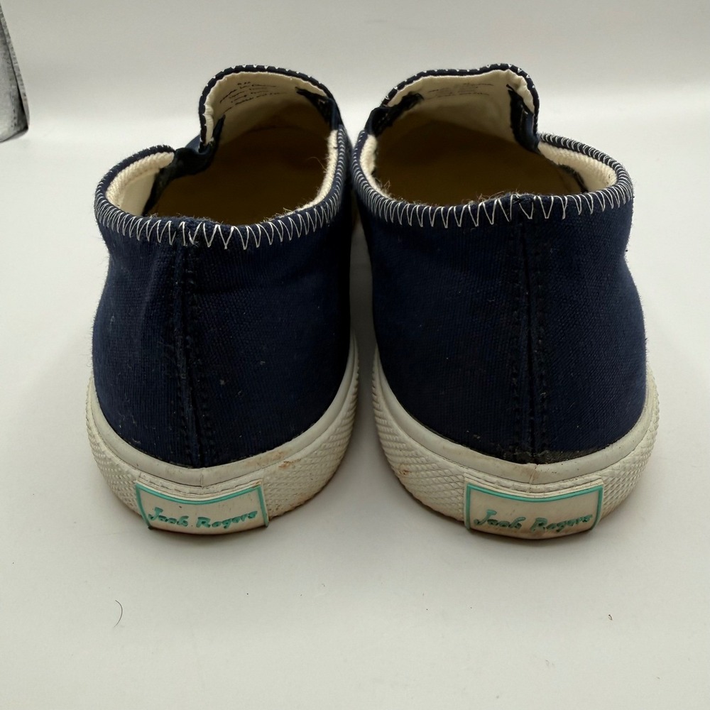 Jack Rogers Navy Canvas Peacock Embroidered Slip On Sneakers Shoes Womens 8M - Picture 8 of 9